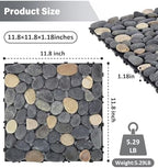 jxgzyy 4 Pcs Interlocking Stepping Stones Outdoor for Garden, 11.8" Square Pavers for Landscaping, Outside Pebble River Stone Mat for Yard Lawn Patio Pathway Walkway - Image 2