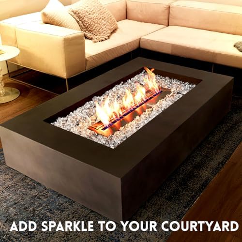 GasSaf 1/2 Inch Crystal Ice Fire Glass Reflective Tempered Fireglass, 10lb - Image 6