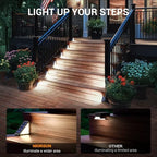 NIORSUN Outdoor Step Lights, 8 Pack Solar Stair Lights Outdoor Waterproof IP67 Auto On Off, Solar Lights for Steps,Stair,Patio,Yard,Porch,Front Door,Sidewalk,Deck Decor,Cool White - Image 4