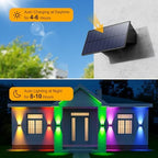 12 Pack RGB Solar Up and Down Wall Lights Color Changing Outdoor - Image 4