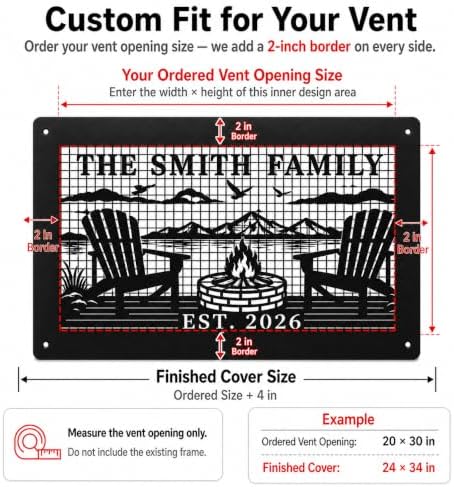 Custom Metal Air Return Vent Cover Decorative,Custom Name Size Color - Image 7