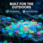 Colorful Glow-in-the-Dark Garden Stones, Night Guide Pebbles Solar Glowing Rocks for Landscaping Walkways Aquariums,5 Hour Glow Weatherproof Resin Luminous Stepping Stones (4000, Yellow) - Image 3