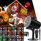 Christmas Halloween Lights Projector Outdoor,Holiday Projector Light,Waterproof Indoor Remote Control LED Projector Lights,16 Slides Holiday Light Party Garden House Kids Room Night Light by Sunbox