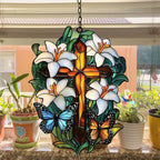 Floral Cross Acrylic Suncatcher - Image 4