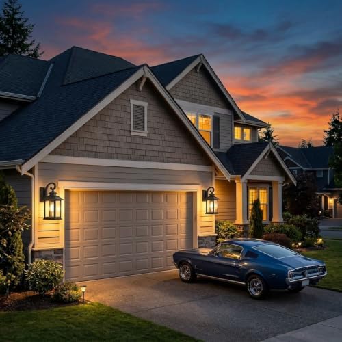 Dusk to Dawn Outdoor Porch Lights Wall Mount 2-Pack, Matte Black - Image 4