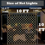 LED Net Lights, 360L 10×10 FT Outdoor Mesh Lights for patio, Pergolas - Image 3