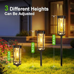 KOOPER Taller Solar Pathway Lights Outdoor, 4 Pack Upgraded Brighter Solar Garden Lights Solar Powered, Up to 15 Hours Outdoor Solar Lights for Yard Landscape Walkway Driveway Sidewalk (Warm White) - Image 6