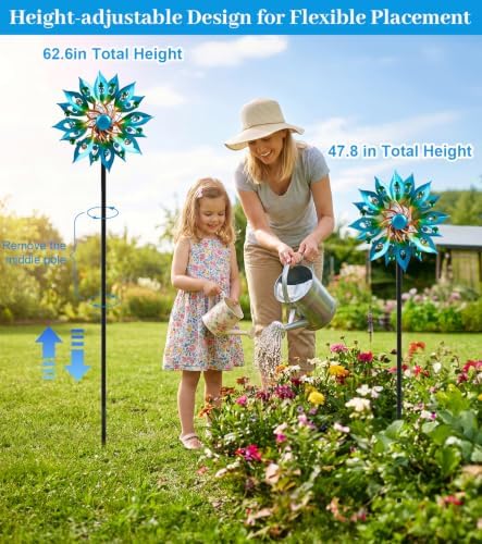 Solar Wind Spinners Outdoor, Peacock Garden Decor, Metal Yard Art - Image 6