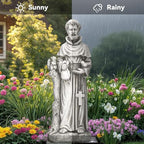St Francis Garden Statue Outdoor, 31 in Catholic Patio Decor - Image 4