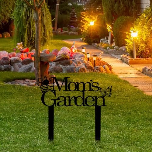 Custom Patio Meta Sign with Stake, Bee and Butterfly Decoration, Farmhouse Yard Art - Personalized Gardener Name, Gift for Mom & Grandma - Image 4