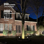 GOODSMANN Landscape Lighting 2PK Landscape Floodlights Spotlights 3W LED 200 Lumen with Replaceable LED Bulbs 12V AC with Metal Stakes Cable Connectors - Image 2