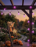 25FT Halloween Purple ST38 LED Outdoor String Lights with 25 Orange Edison Bulbs, Connectable Waterproof Hanging Patio Lights for Halloween, Thanksgiving, Backyard, Porch, Party Decor - Image 4