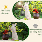 Outdoor Lighted Solar Garden Statues Rabbit Lights - Image 4
