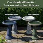 Tall Bird Bath for Outside 23 Inch Roman Green - Stone-Resin Composite Pedestal Birdbath Bowl - Decorative Standing Outdoor Garden Decor for Front Porch Patio Yard Backyard Lawn Ornament - Image 6