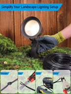 LEONLITE 7 Inch Hardscape Paver Light Bundle 100ft 16/2 Cable, 4-Pack 7 Inch Low Voltage LED Retaining Wall Light, 2700K Soft White & 1-Pack 100ft 16/2 Low Voltage Landscape Lighting Cable, Black - Image 7