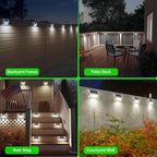 JSOT Solar Powered Lights Ideal for Step, Fence, Deck, Stair-Cool White-16P - Image 2