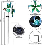 Afirst Solar Hummingbird Wind Spinner, Metal Garden Stake Lights Lawn Decor - Image 2