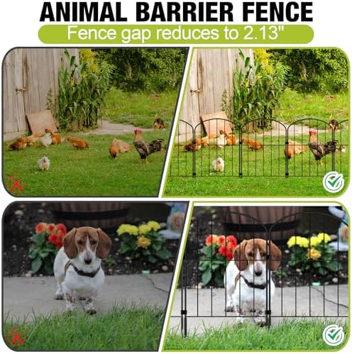 Decorative Garden Fence 24in (H) x 21ft (L), 20 Panels No Dig Garden Fencing Animal Barrier for Dogs Rabbits Arched Flower Bed Edging, Metal Wire Border Panel for Outdoor Patio Yard Decor - Image 6