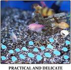 400pcs Blue Glow in Dark Resin Pebbles for Aquarium and Garden Decor - Image 3
