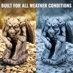 OLOMA Thinking Winged Gargoyle Concrete Garden Statue Stone Beast Sculpture Gothic Outdoor Decor Mythical Monster Lawn Yard Art Handmade Cement Ornament Fantasy Figure - Image 7