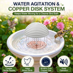 Bird Bath Water Agitator with 2 Round 99.99% Pure Copper Disk, Battery Powered Bird Bath Circulator, Quiet Waterproof Mover Keeps Water Fresh for All Season Use (Butterfly Paddle) - Image 2