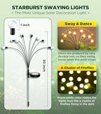 Vibrant Solar Garden Lights, Ultra Bright Solar Powered Firefly Lights Outdoor Waterproof, High Flexibility Starburst Swaying Light, 8 LED Landscape Lighting Decorative for Pathway Patio Yard - Image 3