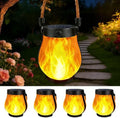 4 Pack Solar Lanterns Outdoor Waterproof, Flickering Flame Hanging Lanterns by Unknown