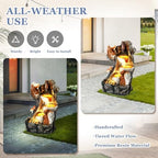 Grepatio Outdoor 4-Tiers Cascading Water Fountain, Garden Waterfalls Fountain with LED Lights, Indoor/Outdoor Floor Standing Water Fountains with Pump for Patio, Yard, Deck Decor with 2 Squirrel Look - Image 6