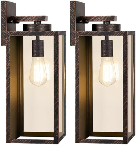 BesLowe 15’’ Large Outdoor Wall Lights, Porch Lights Distressed Brown by BringYourBrightFuture