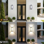 Modern Outdoor Wall Lights 24W LED Exterior Wall Sconces Light Fixtures, Black Aluminum Wall Mount, 3000LM 3000K Porch Lights with Double Lampshades, IP65 Waterproof for Garage Patio Entryway - Image 6