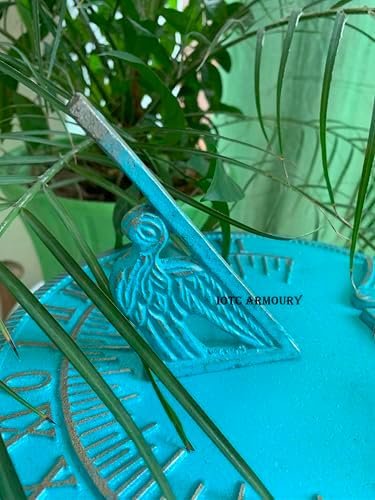 Brass Sundial 10" Turquoise Blue Vintage Sundial for Yard Decorations Outdoor Garden Art Gift Sundials, Birthday Gift, Anniversry Sundial, Couple Gift Idea - Image 6