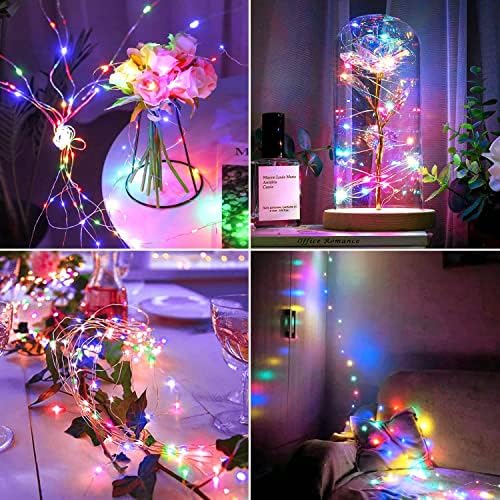 JMEXSUSS 4 Pack Solar Fairy Lights, Each 33ft 100 LED, Multicolored - Image 3