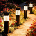 Sublume Solar Pathway Lights Outdoor, 4 Pack Large Metal Stainless Steel Solar Garden Lights, 3000K Brighter Outdoor Solar LED Lights for Yard, Path, Walkway, Driveway, Sidewalk, Landscape Lighting by Sublume