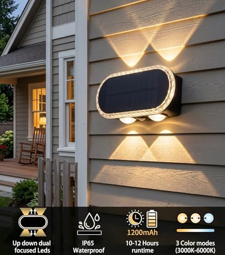 Solar Fence Lights Outdoor: IP65 Waterproof Wall Light Dual Up Down 8 Pack - Image 2