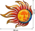 Tuokiuhn Large Sun Metal Outdoor Wall Art Decor Moon Wall Decor - Image 2