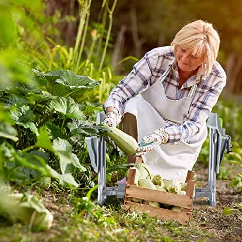 Relaxdays Garden Kneeler, with Pouches for Tools, Padded, Gardening & Weeding, up to 150 kg, Folding Mat, Silver/Grey - Image 2