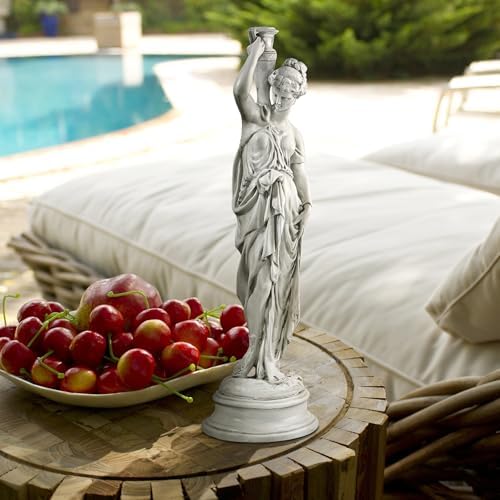 Design Toscano Dione the Divine Greek Water Woman Indoor/Outdoor Garden Statue, Medium, 22 inches tall, Cast Stone Resin, Antique Stone Finish - Image 3