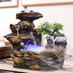 Tabletop Fountain Resin Indoor Waterfall Rockery Stream Tabletop Fountain for Home and Office Decor Water Feature Relaxation Fountain - Image 3