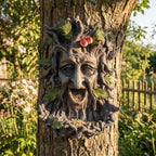 Tree Face Sculpture, Funny Old Man Tree Hugger Statue with Bird Feeder, 8" Tall Resin Yard Art for Garden & Patio, Whimsical Outdoor Decor, Unique Gift for Tree Lovers - Image 2
