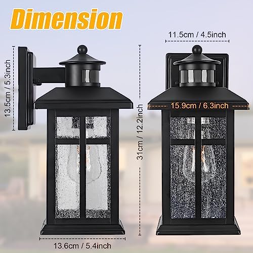 Brilvibera Outdoor Wall Light Motion Sensor, Dusk to Dawn Outdoor Lighting - Image 2