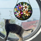 Colorful Garden Flowers Stained Glass Window Hanging Suncatcher Gifts 12" - Image 3