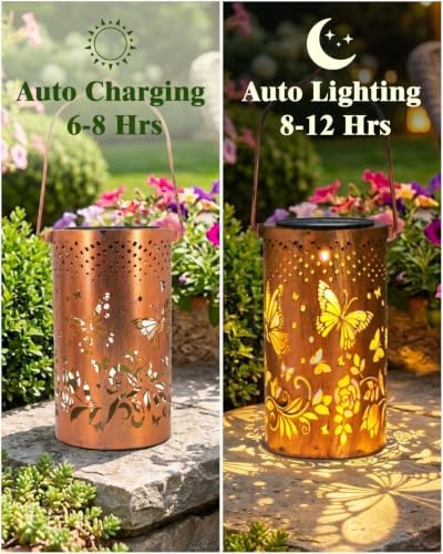 DIBIEECN Birthday Gifts for Women, Solar Lanterns, Butterfly, 4 Pack - Image 3