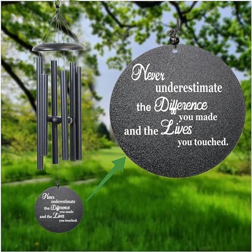 Retirement Wind Chime, Tree of Life, Inspirational Retirement Gifts for Men, Women, Teacher, Co-Worker, Employee, Nanny, Nurse (Black), NXW#303 - Image 6