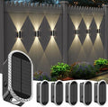Herzila 6 Pack Solar Fence Lights Outdoor, RGBW Solar Wall Lights Waterproof Top and Bottom Lighting Solar Powered for Garden/Pool Cage/Patio/Wall (2 Installation Modes) by Herzila