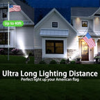 30W Outdoor Spot Lights Dusk to Dawn 120V Outdoor LED Spotlight Plug in with Photocell Sensor 5000K Waterproof Bright Flag Pole Light for Yard Tree Garden Landscape Lighting with Stake 6FT Cord - Image 2