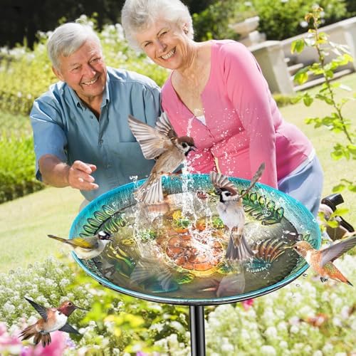 Metal Bird Bath for Outside, Detachable Birdbath & Birdfeeder with Base Stake, Vintage Bird Baths Feeder Bowl for Outdoors Garden Yard Lawn Decor (Vintage Silver) - Image 4