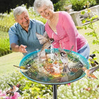 Metal Bird Bath for Outside, Detachable Birdbath & Birdfeeder with Base Stake, Vintage Bird Baths Feeder Bowl for Outdoors Garden Yard Lawn Decor (Vintage Silver) - Image 4
