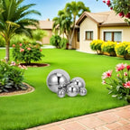 Happyyami Polished Stainless Steel Gazing Globe Mirror Ball for Garden - Image 5