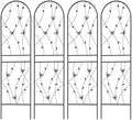 4 Pack Metal Garden Trellis 71" Tall Outdoor Climbing Plant Support for Roses, Flowers, Rustproof Durable Black Galvanized Tube, Lawn Garden Fence Decor Screen (4pcs, 71" H) by Sybrioka