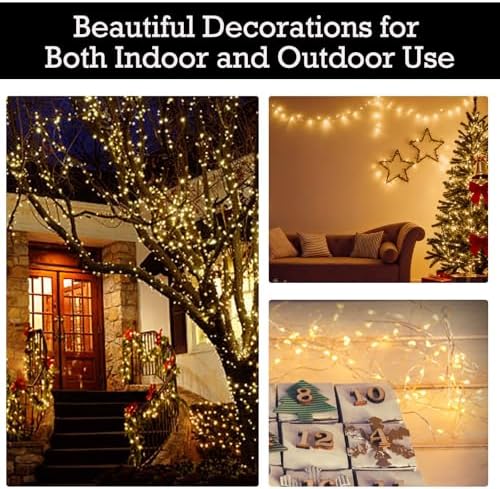 10 Pcs Solar String Lights Outside Warm White 8 Modes 39 ft 100 LED Outdoor Fairy Lights Waterproof Copper Wirel for Outside Patio Backyard Tree Garden Party Decor - Image 4